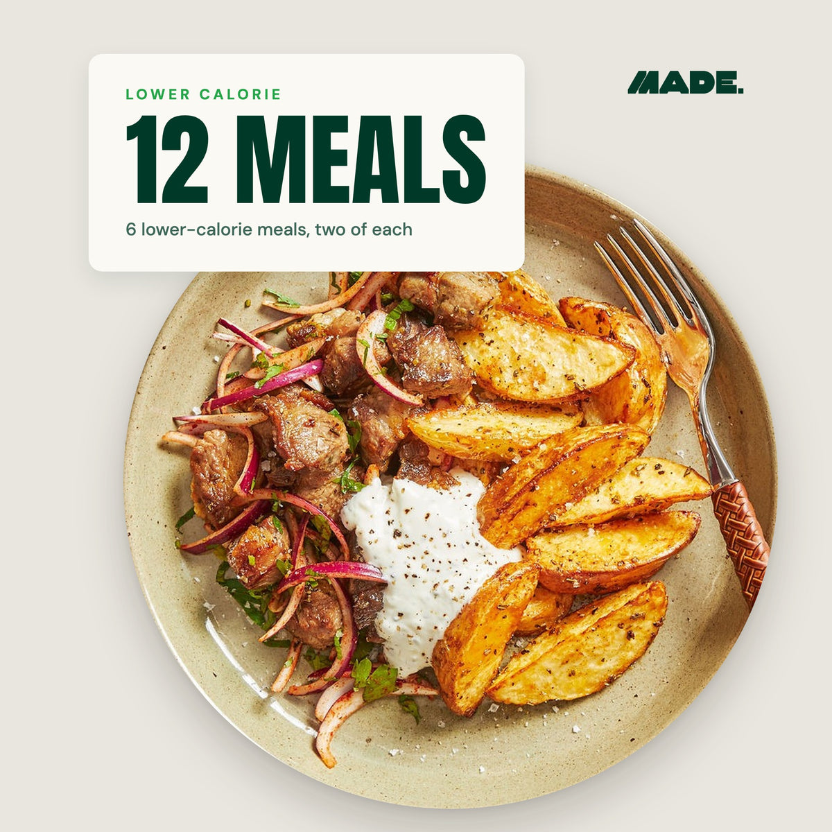 Lower Calorie Pack: 12 lower-calorie MADE. meals